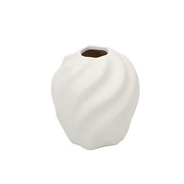Ваза керамическая, цвет белый, 12,5*14 см