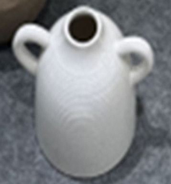 Ваза керамическая с ушками, цвет белый,  15,5*12,7*14,5 см.