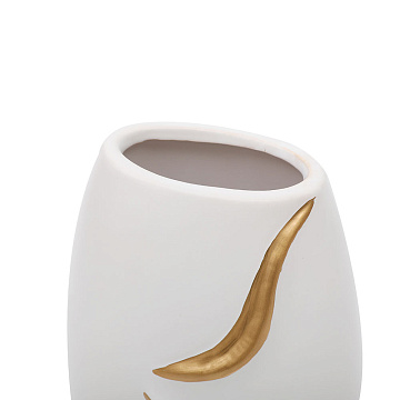 Ваза керамическая, цвет бело-золотой, 12,5*9*23,5 см