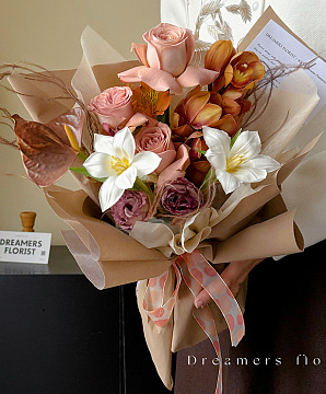 Водостойкий упаковочный материал "Бархат", 53 см*6 ярдов, 75 г/м², винный