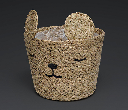 Корзина плетеная (рогоз): D25xH20x19  BD20, 1 шт., натур.