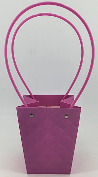 Пакет подарочный тисненый, 12*8*12.5 см 10 шт./упак., цикламеновый