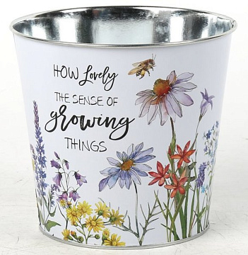 Декоративное кашпо "Однажды на лужайке" 15XH13,5 B11,5 см. металл