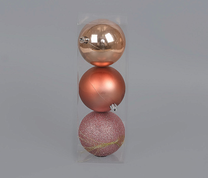 Набор пластиковых шаров, 8 см, упаковка 3 шт., викторианская роза