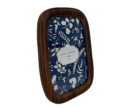 Фоторамка декоративная из МДФ с имитацией цвета и текстуры эбенового дерева, со стеклом, 13x18 см