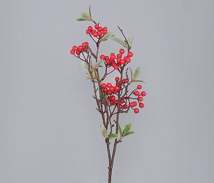 Ветка декоративная с ягодами, 80 см, 1 шт.