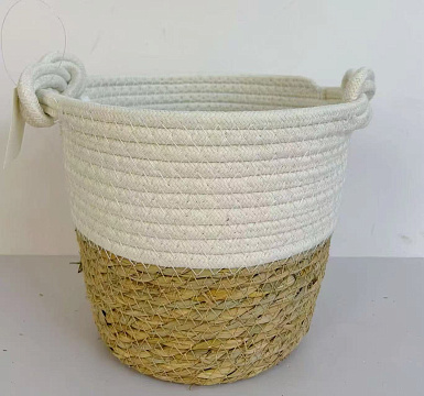 Корзина плетеная из рогоза: 20*H16, 1 шт.