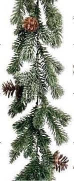 Гирлянда заледеневшая декоративная с шишками  180 см, 1 шт.