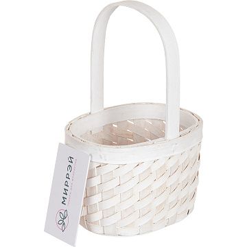 Корзина плетеная (секвойя), 18x15x12/25 B15x11 см, 1 шт., выбеленный