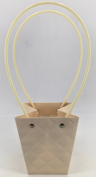 Пакет подарочный тисненый, 9*6.5*10 см 10 шт./упак., жемчужный айвори