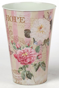 Декоративное кашпо "Цветы надежды" D16XH24CM/B11, металл