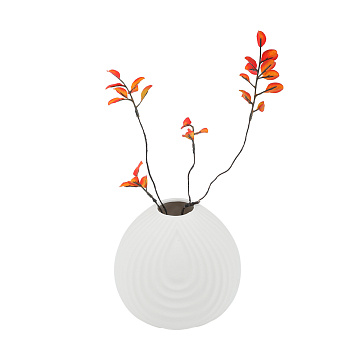 Ваза керамическая, цвет белый, 13*15 см