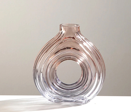 Ваза стеклянная D18 * H19,5 см, 1 шт., градиент