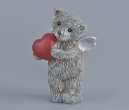 Декоративное новогоднее изделие Мишка, 8 см, серый