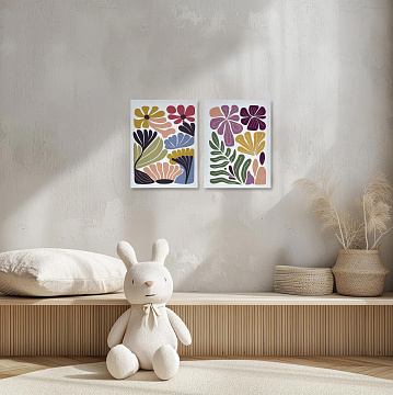 Постер "Цветочный узор II", без рамы, 30*40*3,8