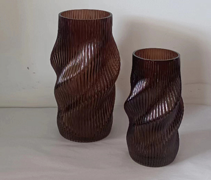 Ваза стеклянная D15 * H30, 1 шт., кофейный