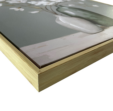 Картина "Цветы в вазе", 30% ручная работа, рама пластиковая, 60*60*3,5