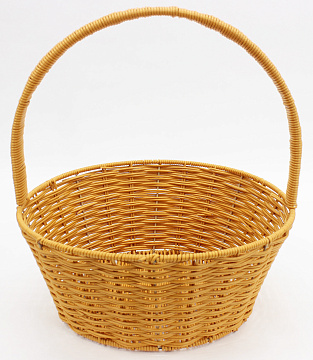 Корзина плетеная D33 H14 HH36 B25, 1 шт., медовая