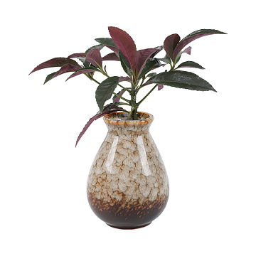 Ваза керамическая, цвет черный, 8*10,9 см