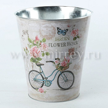 Декоративное кашпо "Цветочный велосипед" D23XH26CM/B16, металл