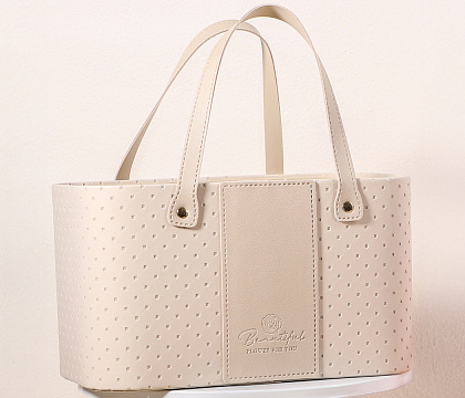 Коробка для цветов "Изысканная простота" 24,5*14*14,5, 1 шт., шампань