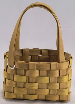 Корзина плетеная (секвойя), 10,5x7x6/14 см, 1 шт., натуральный