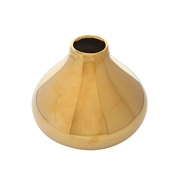 Ваза керамическая, хромированная, цвет золото, 16,5*12 см