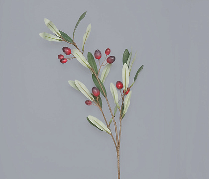 Ветка декоративная с ягодками и листиками, 90 см, 1 шт.