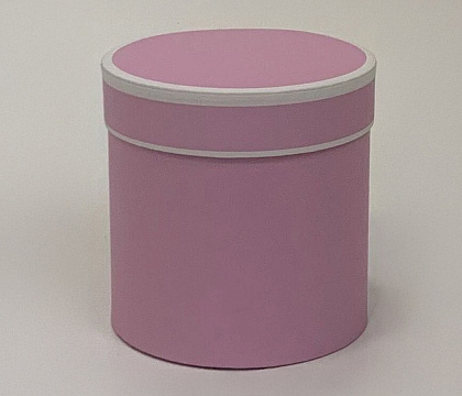 Коробка под цветы с крышкой с белой окантовкой 11x11 см, нежно-розовый