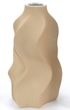 Ваза керамическая "Волны", цвет песочный, 13,5*13,5*23 см.