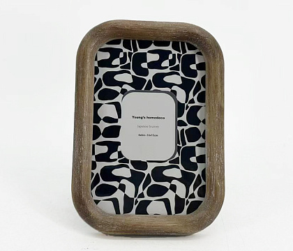 Фоторамка декоративная из дерева, серия "Арронди", цвет орех, со стеклом, 10x15 см