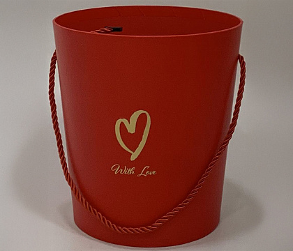 Коробка под цветы 17,2x19см (нижний диаметр:14см), 1 шт., красный