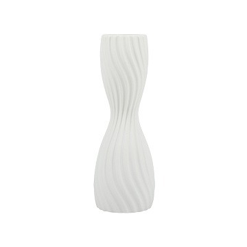Ваза керамическая, цвет белый, 8*24 см.