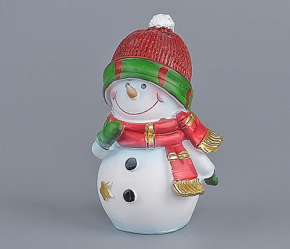 Декоративное новогоднее изделие Снеговик, 10.5 см.