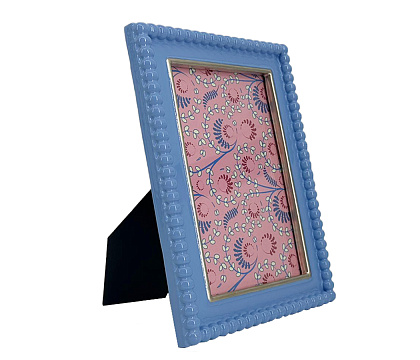 Фоторамка декоративная из эпоксидной смолы, серия "Бабл", цвет голубой, со стеклом, 10x15 см