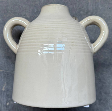 Ваза керамическая с ушками, 15,5*12,7*14,5 см.