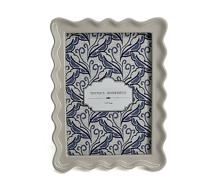 Фоторамка декоративная из эпоксидной смолы, серия "Арко", цвет белый, со стеклом, 13x18 см