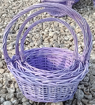 Н-р корзин плетеных (ива):33*13*HH36; 29*11*HH31; 22*10*HH26, 3 шт.,св.сиреневый