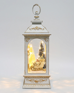 Светящаяся новогодняя композиция  14X14X38CM, работает от батареек 3AA , в комплект не входят