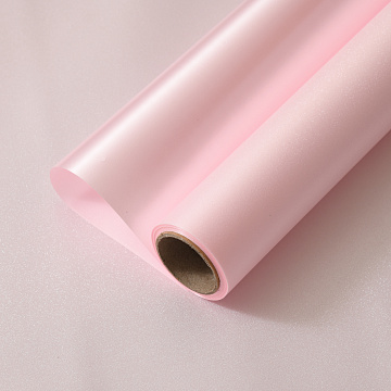 Упак. материал флористическая пленка "Мерцание", 150 мкр, 49 см х 5 ярдов, пастельно-розовый