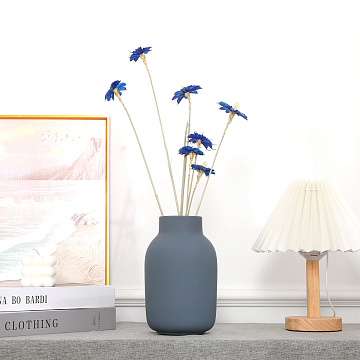 Ваза керамическая, цвет серый, 12,5*20 см