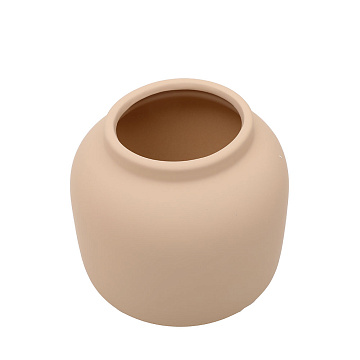 Ваза керамическая, цвет бежевый, 14,5*14,5*13 см