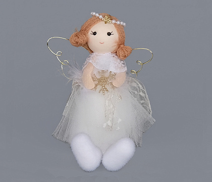 Новогоднее декоративное изделие "Фея", 16 см, белый