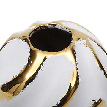 Ваза керамическая, цвет бело-золотой, 12,5*14 см