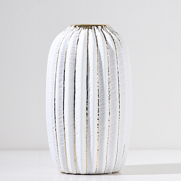 Ваза керамическая, цвет белый, 11,5*20 см