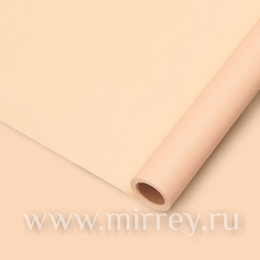 Упак. материал флористическая пленка"DOUBLE SIDE" 65 мкр, 58 см х 10м, персиковый/бежевый