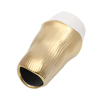 Ваза керамическая, цвет бело-золотой, 13*21,5 см