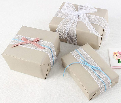 Лента декоративная "Изящное кружево", полиэстер, 45 мм х 50 ярд., лавандовый (4 шт./упак.)