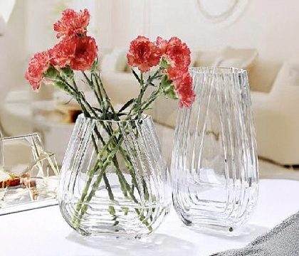 Ваза стеклянная D17,5 * H27,5 см, 1 шт., прозрачный