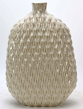 Ваза керамическая "Дракон", цвет бежево-золотой 25*11,5*36 см.